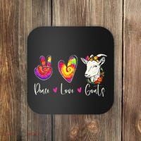 Peace Love Goats Goat Whisperer Farm Animal Lover Farmer Coaster thumb 0