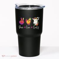 Peace Love Goats Goat Whisperer Farm Animal Lover Farmer Tumbler thumb 0