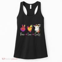 Peace Love Goats Goat Whisperer Farm Animal Lover Farmer Women's Tank Top thumb 0