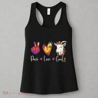 Peace Love Goats Goat Whisperer Farm Animal Lover Farmer Women's Tank Top thumb 3