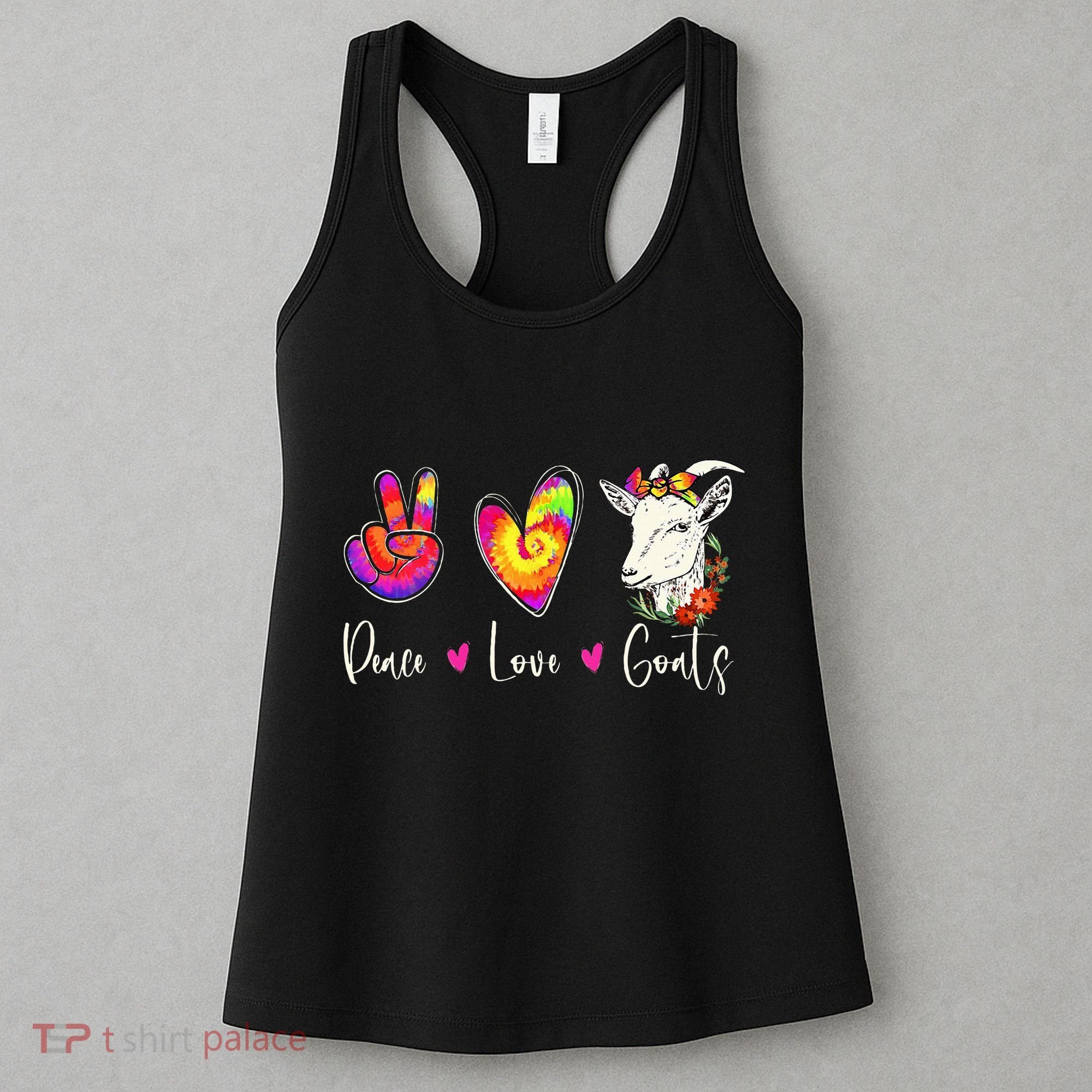Peace Love Goats Goat Whisperer Farm Animal Lover Farmer Women's Tank Top