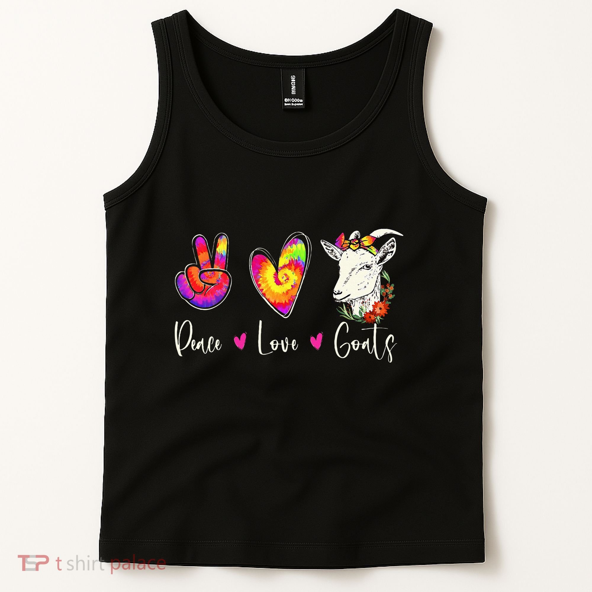Peace Love Goats Goat Whisperer Farm Animal Lover Farmer Tank Top