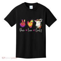Peace Love Goats Goat Whisperer Farm Animal Lover Farmer Kids T-Shirt thumb 0