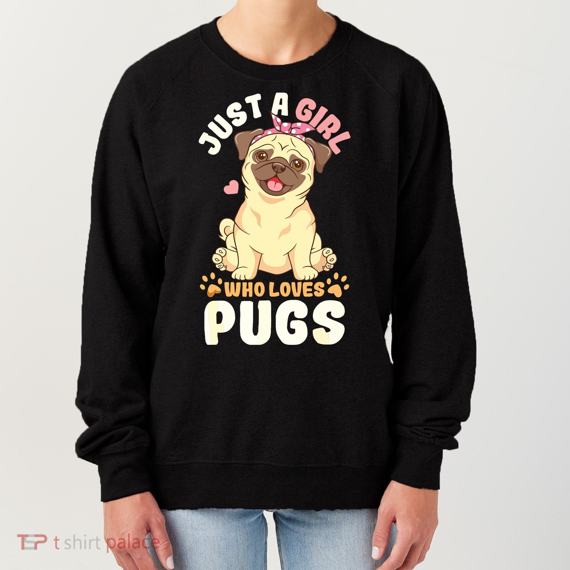 Pug Love Girl Women's Sweatshirt