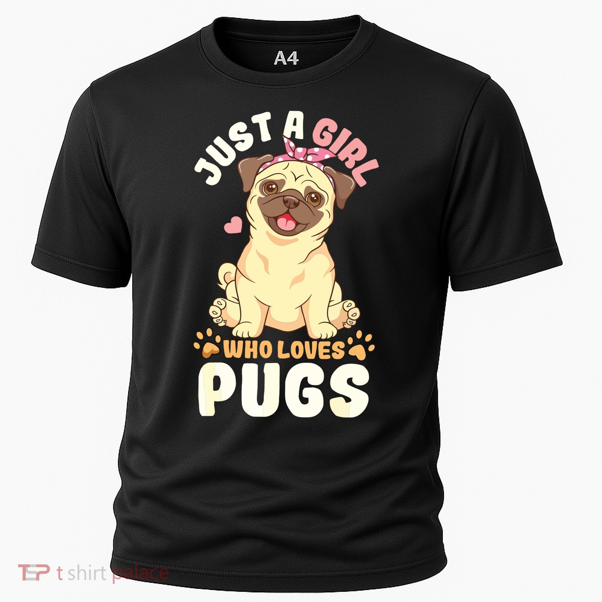 Pug Love Girl Cooling Performance Crew T-Shirt