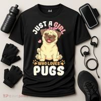 Pug Love Girl Cooling Performance Crew T-Shirt thumb 3