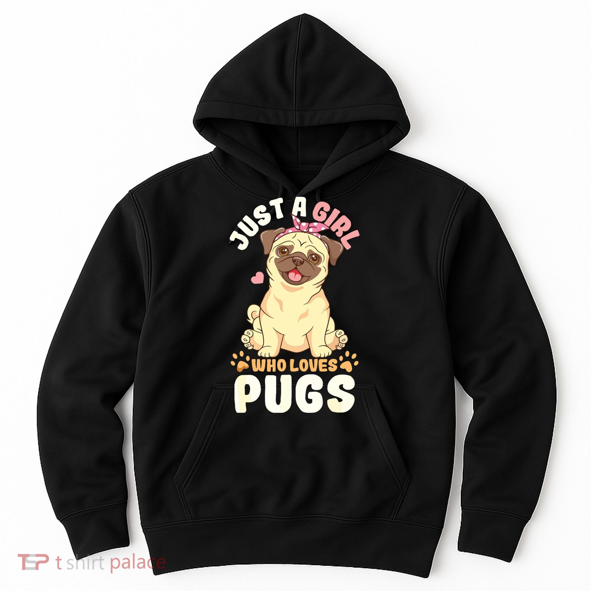 Pug Love Girl Hoodie
