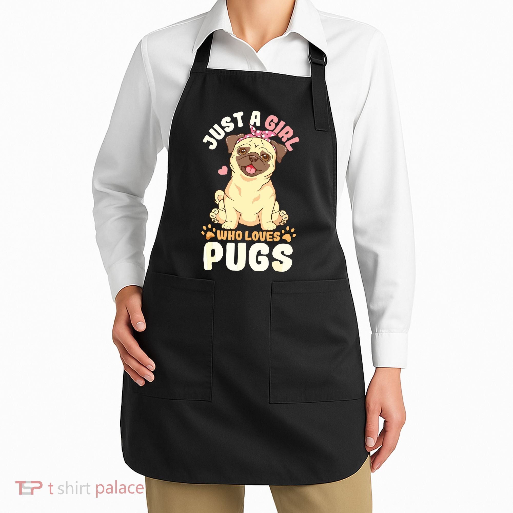 Pug Love Girl Apron