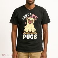 Pug Love Girl Tall T-Shirt thumb 2