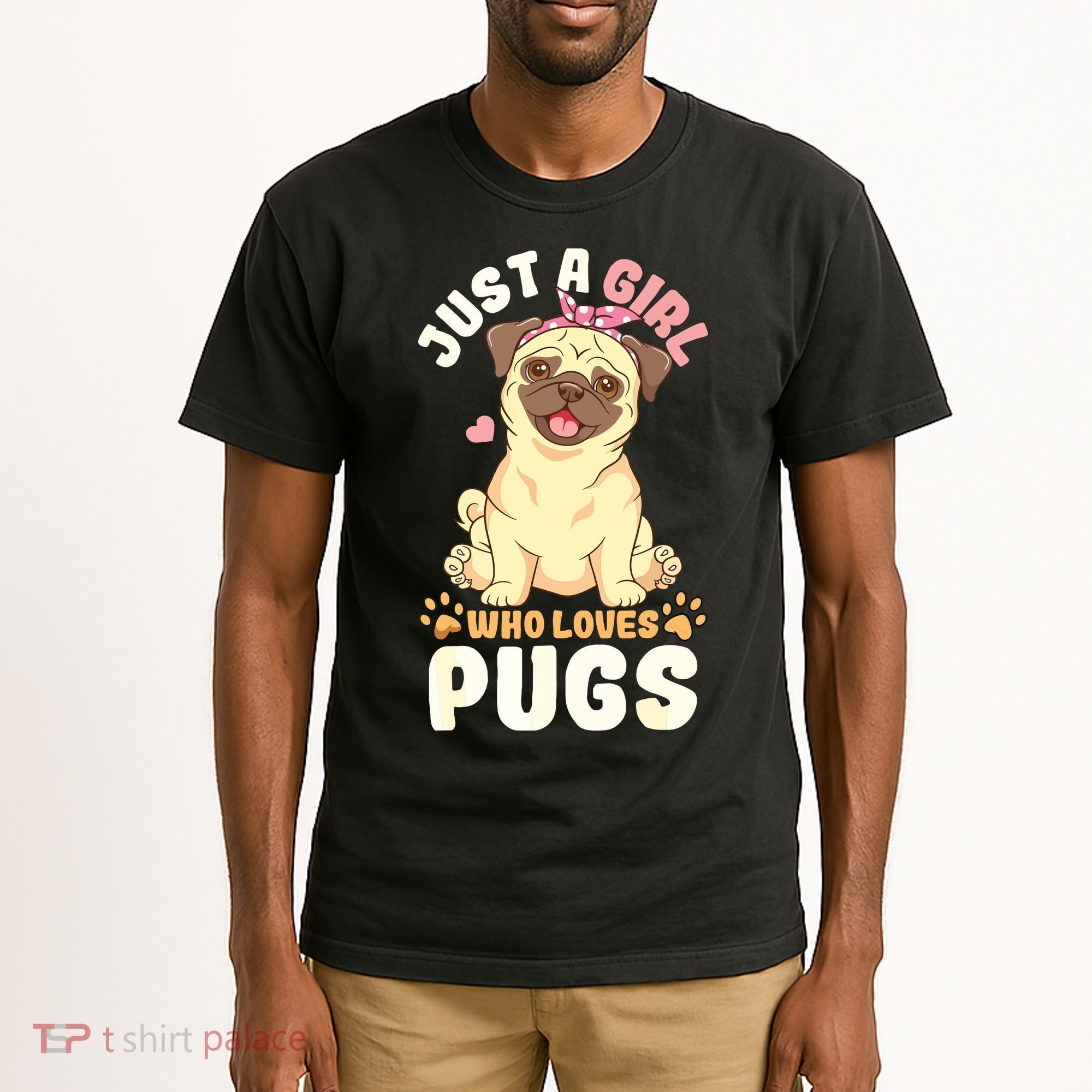 Pug Love Girl Tall T-Shirt