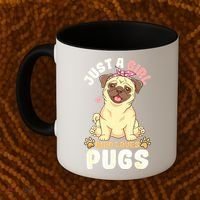 Pug Love Girl Coffee Mug thumb 2