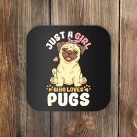 Pug Love Girl Coaster thumb 0