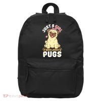 Pug Love Girl 16 in Basic Backpack thumb 0