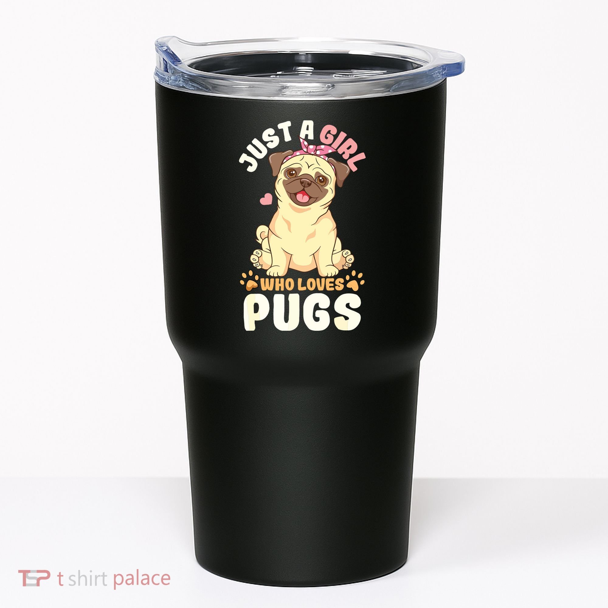 Pug Love Girl Tumbler