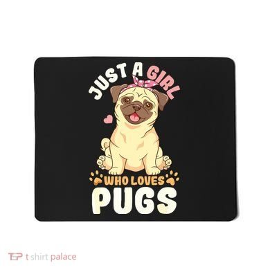 Pug Love Girl Mousepad