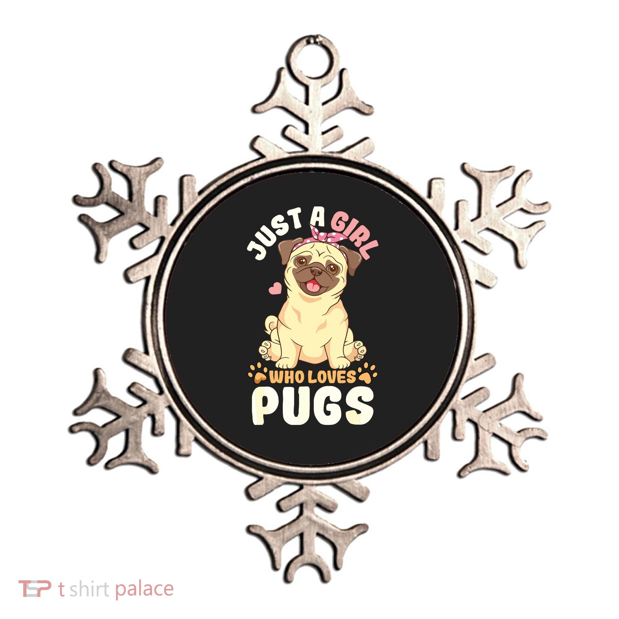 Pug Love Girl Ornament