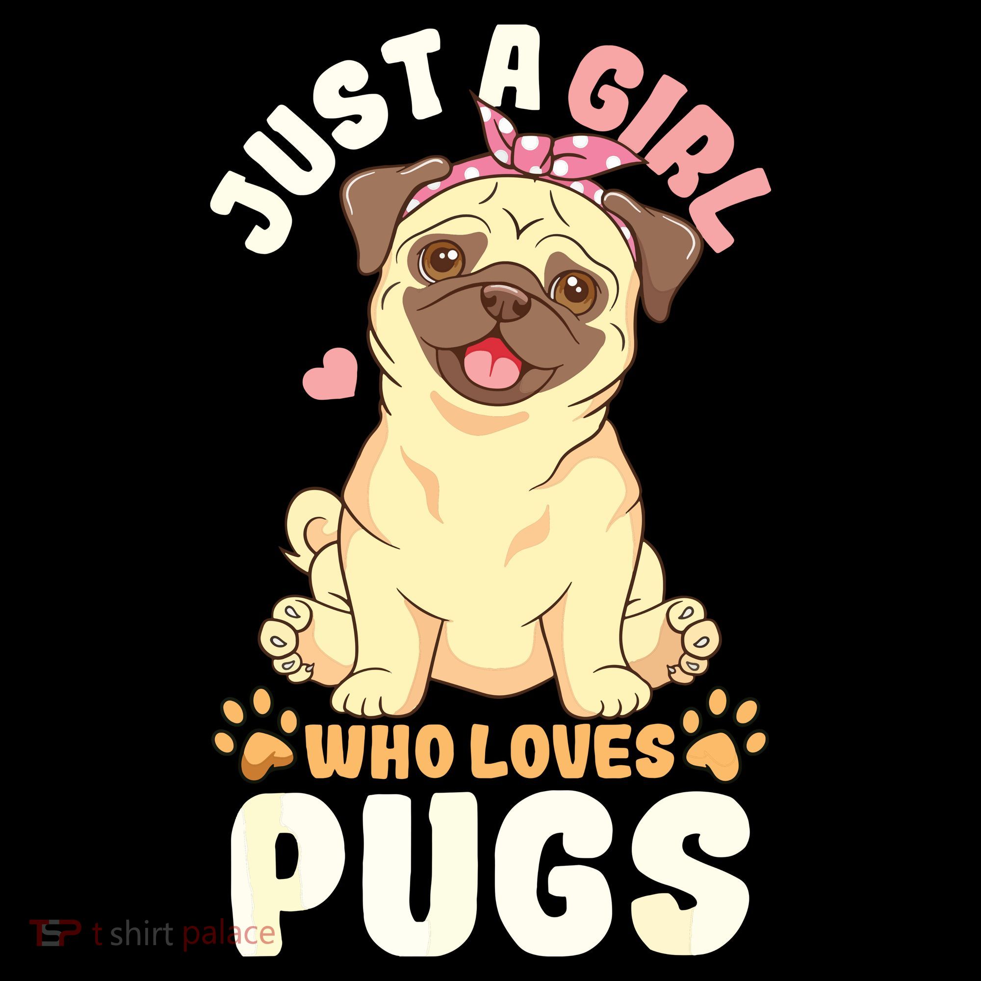 Pug Love Girl Ornament