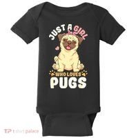 Pug Love Girl Baby Bodysuit thumb 0