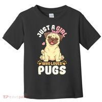 Pug Love Girl Toddler T-Shirt thumb 0