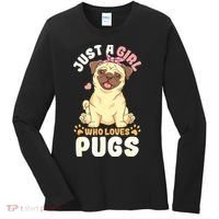 Pug Love Girl Women's Long Sleeve Shirt thumb 0