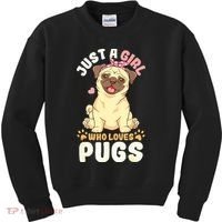Pug Love Girl Kids Sweatshirt thumb 0