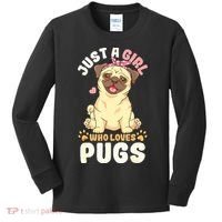 Pug Love Girl Kids Long Sleeve Shirt thumb 0