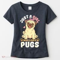 Pug Love Girl Women's T-Shirt thumb 0