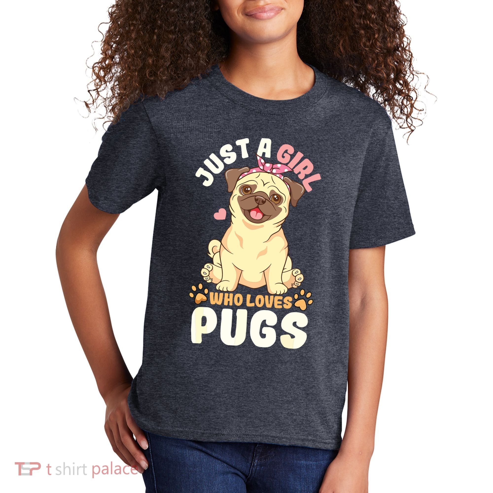 Pug Love Girl Kids T-Shirt