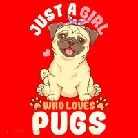 Pug Love Girl Santa Hat thumb 1