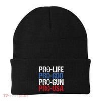 Pro Life God Gun Usa Conservative Republican Pro America Beanie thumb 0