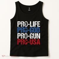 Pro Life God Gun Usa Conservative Republican Pro America Tank Top thumb 2