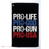 Pro Life God Gun Usa Conservative Republican Pro America Golf Towel thumb 0