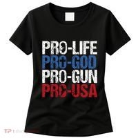 Pro Life God Gun Usa Conservative Republican Pro America Women's T-Shirt thumb 0