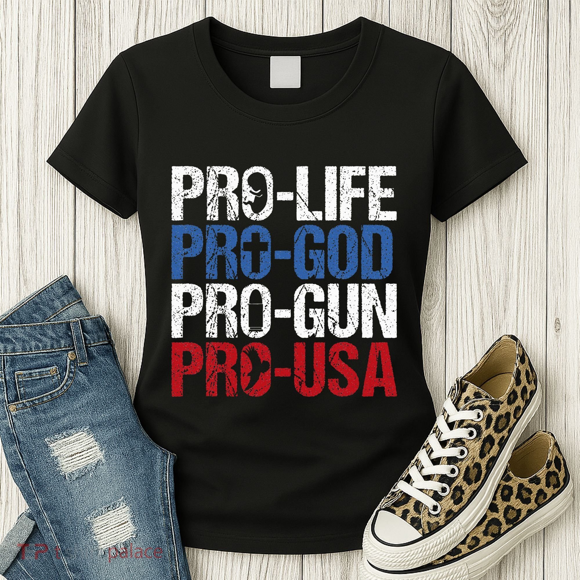 Pro Life God Gun Usa Conservative Republican Pro America Women's T-Shirt