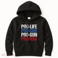 Pro Life God Gun Usa Conservative Republican Pro America Kids Hoodie thumb 0