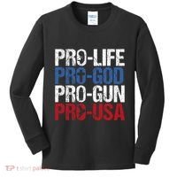 Pro Life God Gun Usa Conservative Republican Pro America Kids Long Sleeve Shirt thumb 0