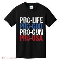 Pro Life God Gun Usa Conservative Republican Pro America Kids T-Shirt thumb 0