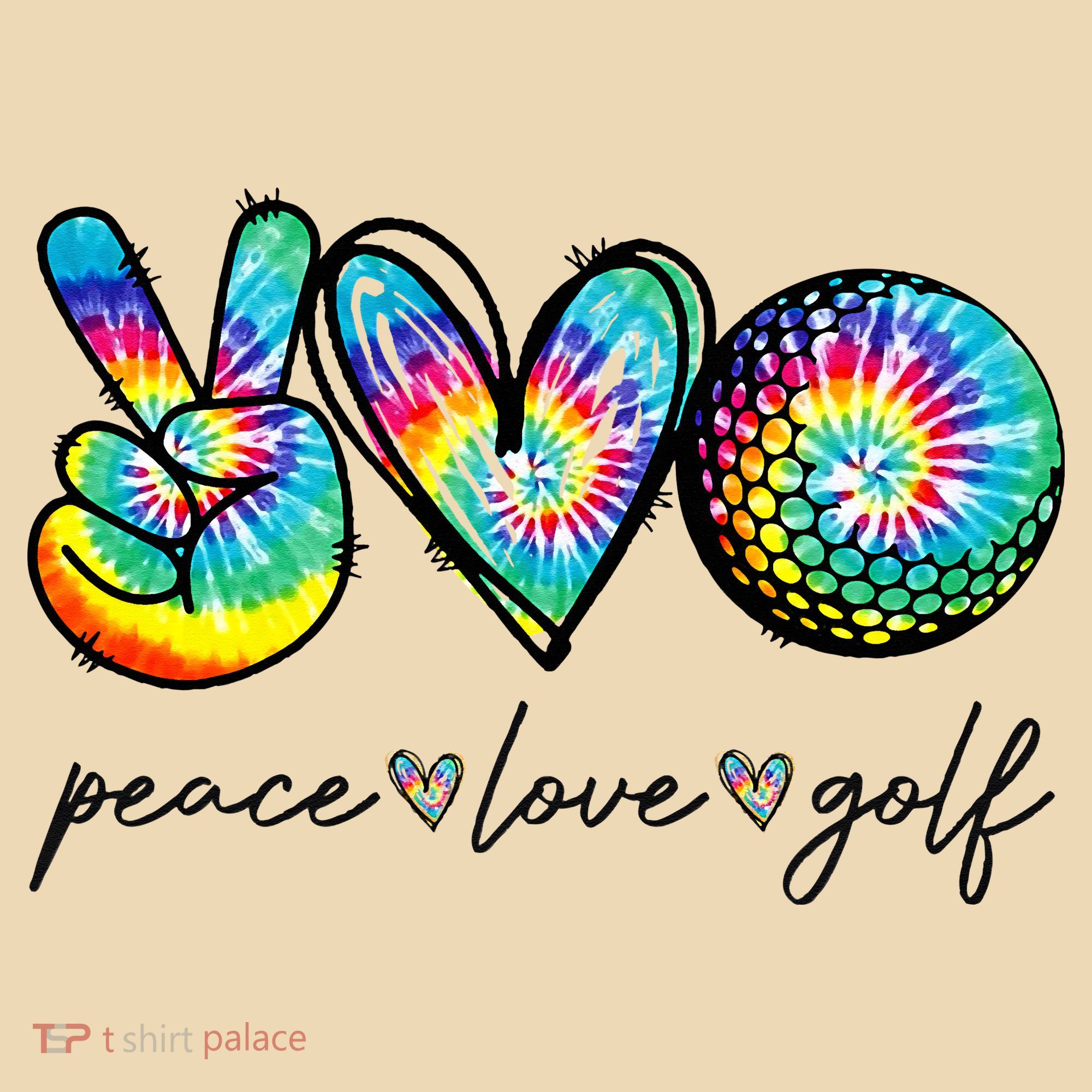 Peace Love Golf Tie Dye Cute Golf Lovers Tote Bag