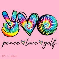 Peace Love Golf Tie Dye Cute Golf Lovers Coaster thumb 2