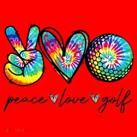 Peace Love Golf Tie Dye Cute Golf Lovers Santa Hat thumb 1