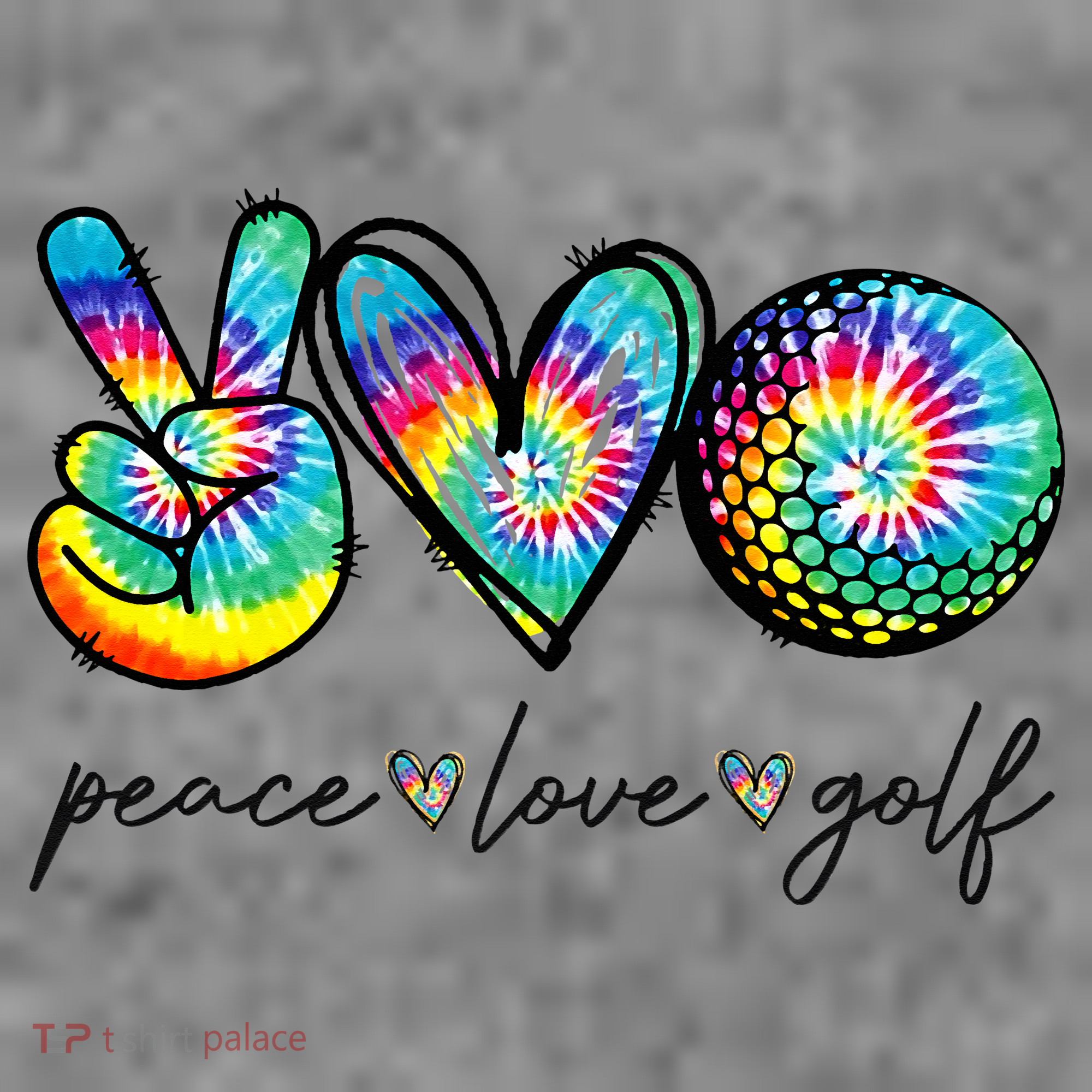 Peace Love Golf Tie Dye Cute Golf Lovers Toddler Hoodie