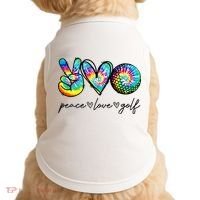 Peace Love Golf Tie Dye Cute Golf Lovers Doggie Tank thumb 0