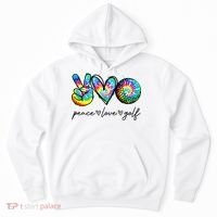 Peace Love Golf Tie Dye Cute Golf Lovers Hoodie thumb 0