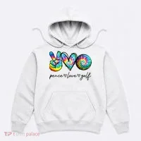 Peace Love Golf Tie Dye Cute Golf Lovers Hoodie thumb 0