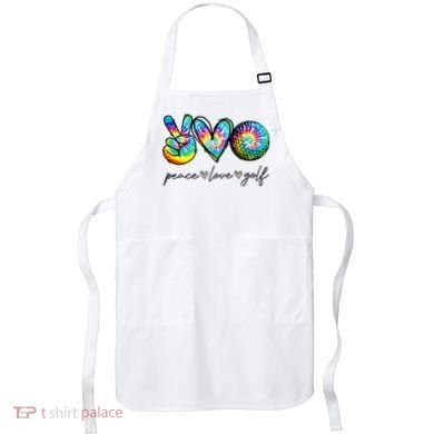 Peace Love Golf Tie Dye Cute Golf Lovers Apron