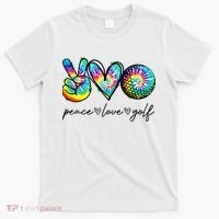 Peace Love Golf Tie Dye Cute Golf Lovers T-Shirt thumb 0