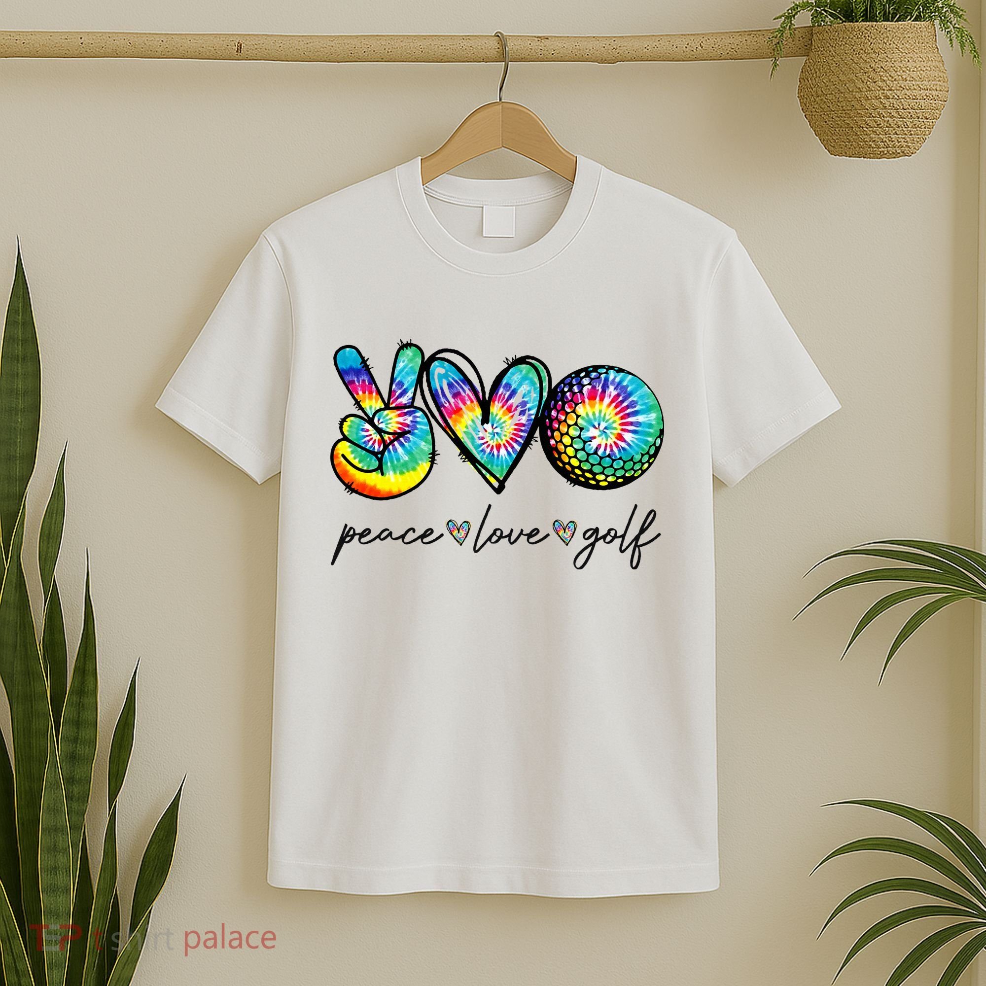 Peace Love Golf Tie Dye Cute Golf Lovers T-Shirt