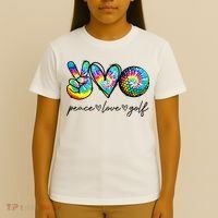 Peace Love Golf Tie Dye Cute Golf Lovers T-Shirt thumb 4