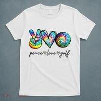 Peace Love Golf Tie Dye Cute Golf Lovers T-Shirt thumb 5