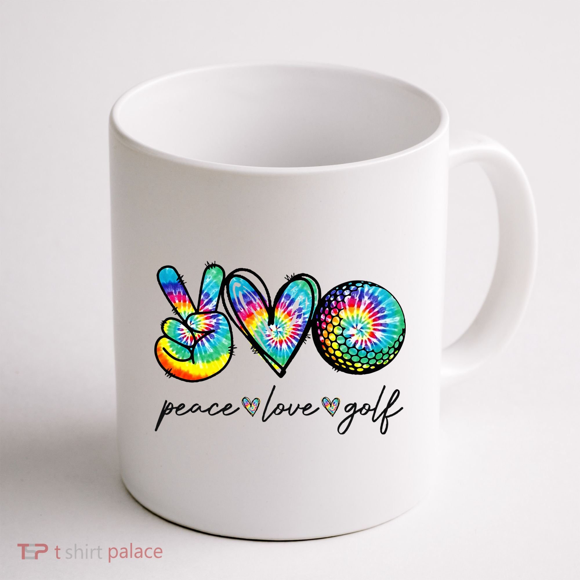 Peace Love Golf Tie Dye Cute Golf Lovers Coffee Mug